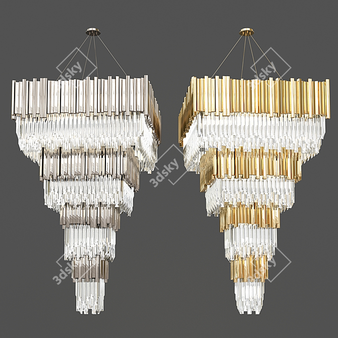 Empire Vintage Crystal Chandelier 3D model image 1