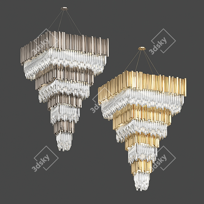 Empire Vintage Crystal Chandelier 3D model image 2