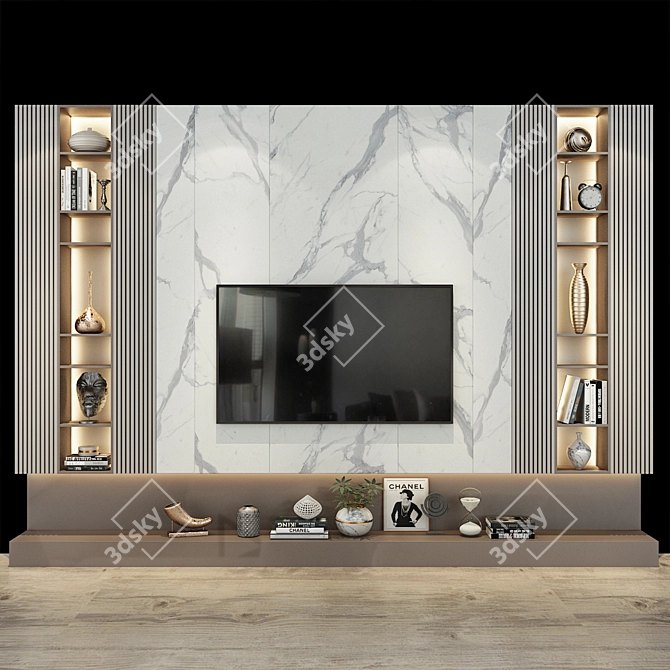 Sleek TV Wall Set 238 3D model image 1