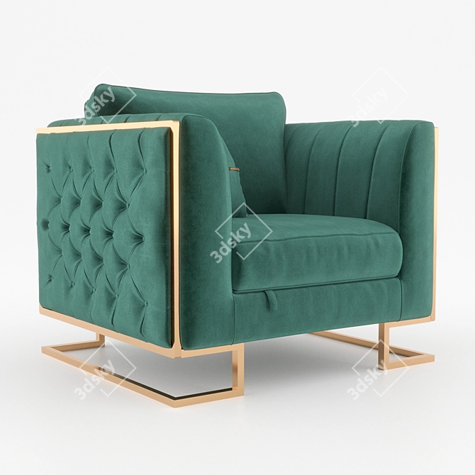 Luxury Luciano Armchair: Elegant Art Deco Design 3D model image 1