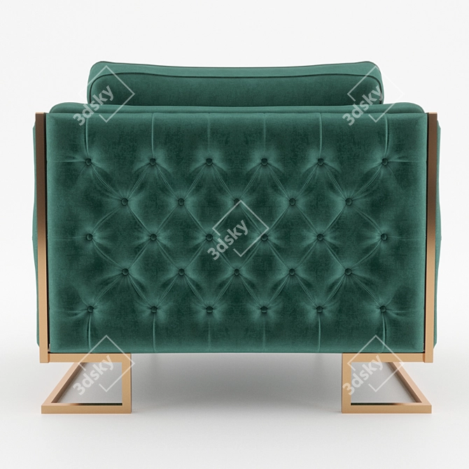 Luxury Luciano Armchair: Elegant Art Deco Design 3D model image 3