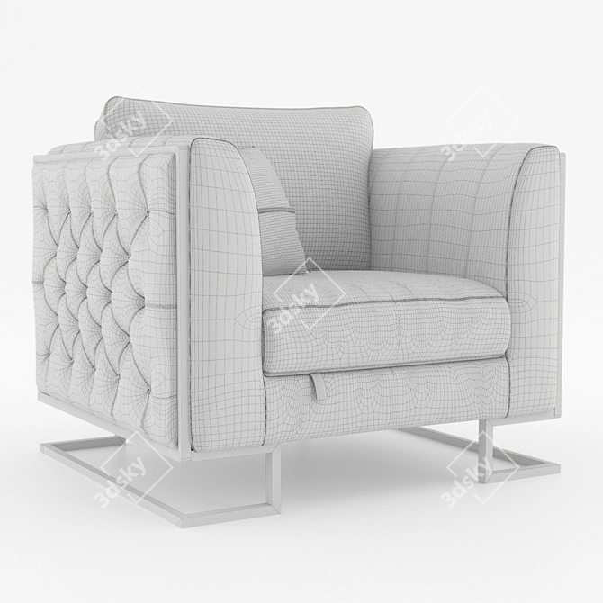 Luxury Luciano Armchair: Elegant Art Deco Design 3D model image 4