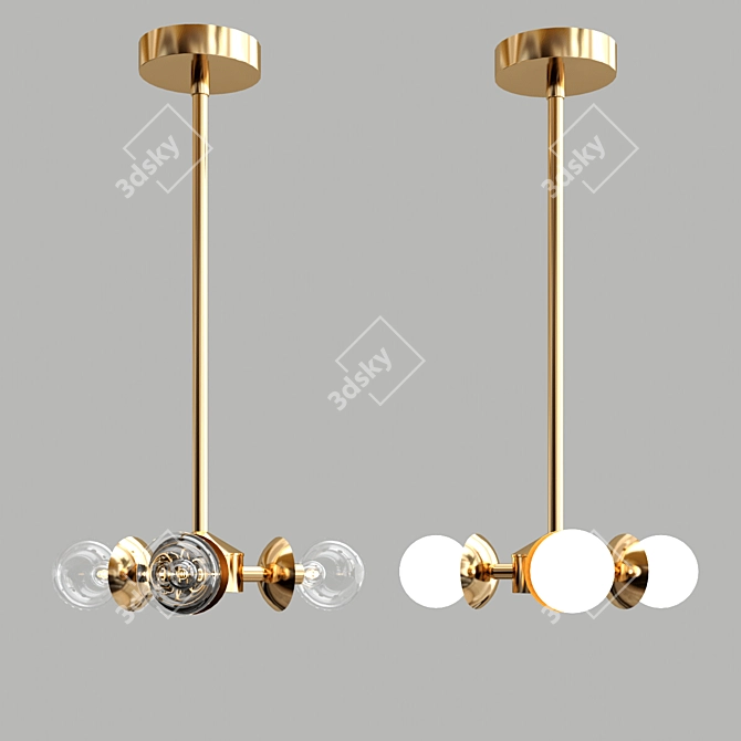 Elegant Trio Chandelier 3D model image 1