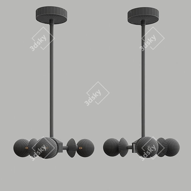 Elegant Trio Chandelier 3D model image 2