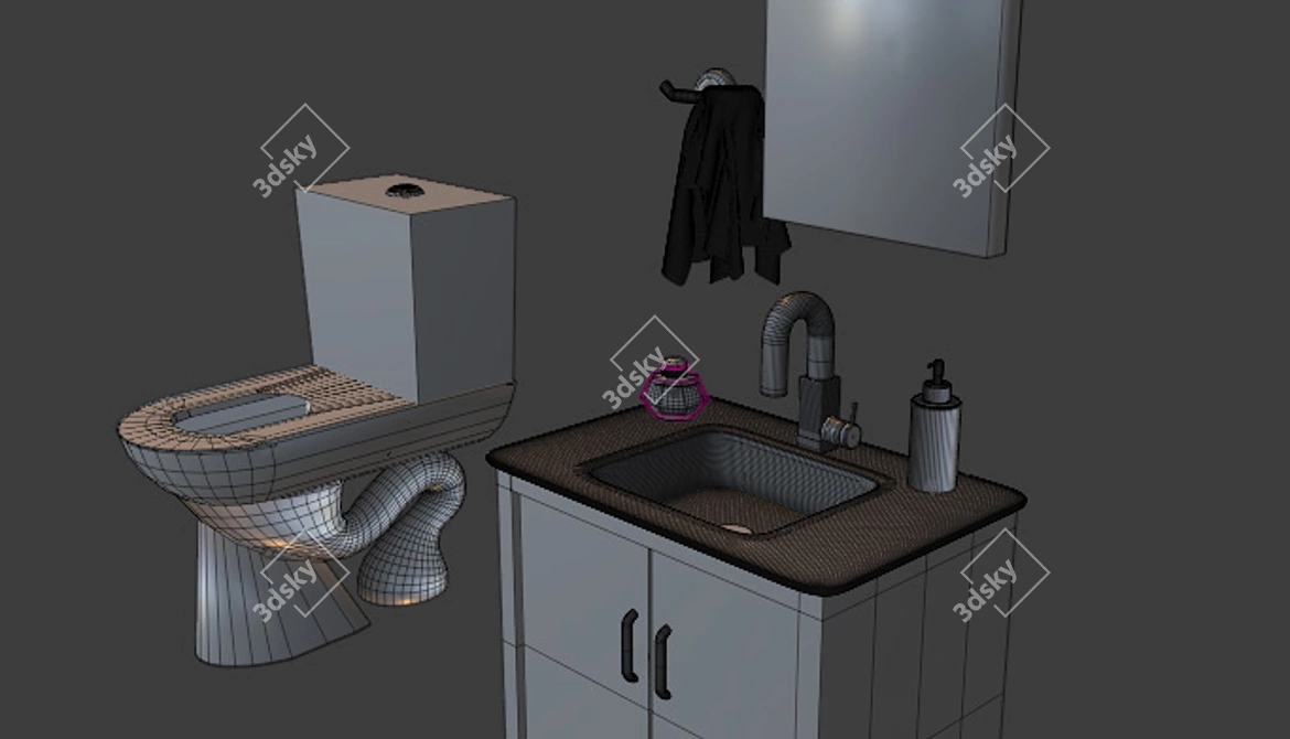 Sleek Bathroom Design: Modern & Stylish 3D model image 3