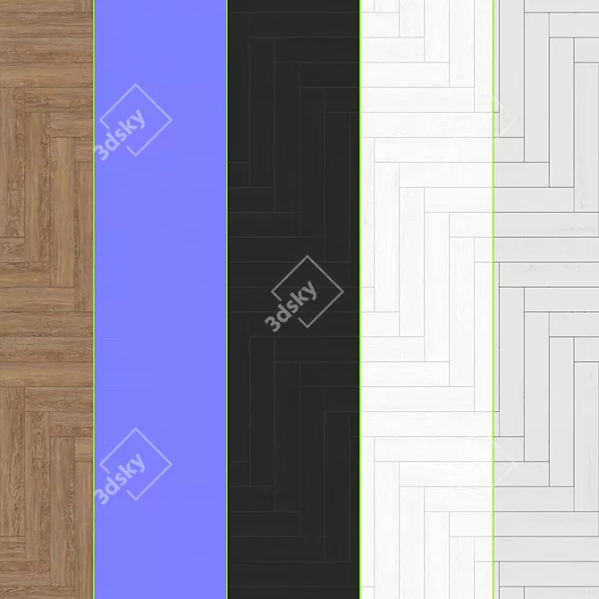 Versatile Parquet Collection: Standard & Herringbone Patterns 3D model image 3