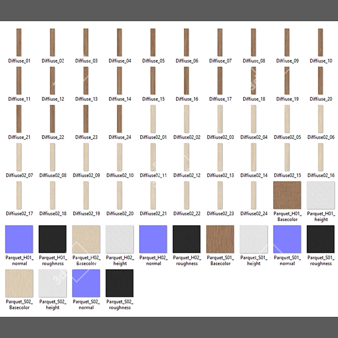 Versatile Parquet Collection: Standard & Herringbone Patterns 3D model image 4