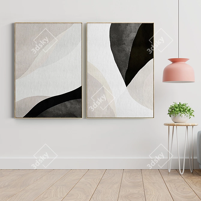 Modern Abstract Photo Frame Set 3D model image 3