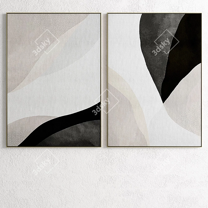 Modern Abstract Photo Frame Set 3D model image 5