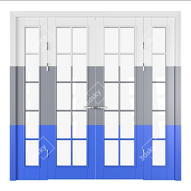 Versatile Door Partition: White, Gray, Blue 3D model image 1