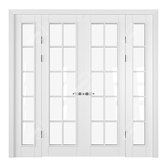 Versatile Door Partition: White, Gray, Blue 3D model image 2