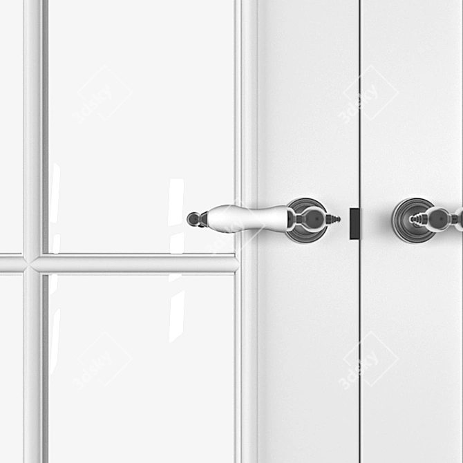 Versatile Door Partition: White, Gray, Blue 3D model image 3
