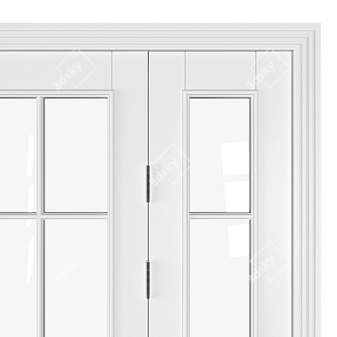 Versatile Door Partition: White, Gray, Blue 3D model image 4