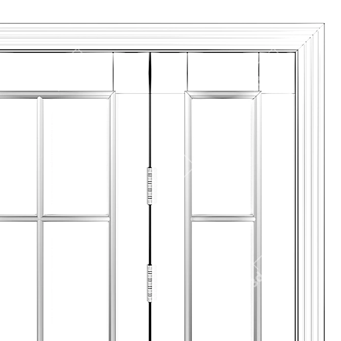 Versatile Door Partition: White, Gray, Blue 3D model image 5