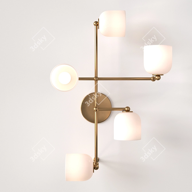 Elegant Lumina Marcana Wall Sconce 3D model image 2