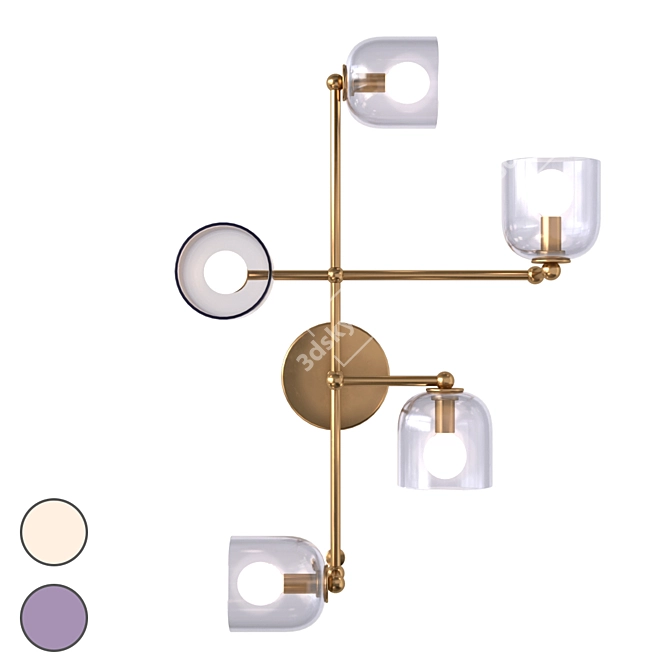 Elegant Lumina Marcana Wall Sconce 3D model image 6