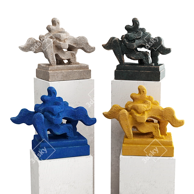 Heavenly Harmony: Jacques Lipchitz Engel Sculpture 3D model image 1