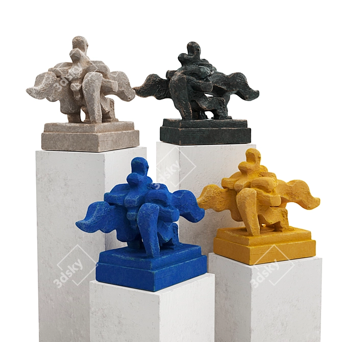 Heavenly Harmony: Jacques Lipchitz Engel Sculpture 3D model image 2