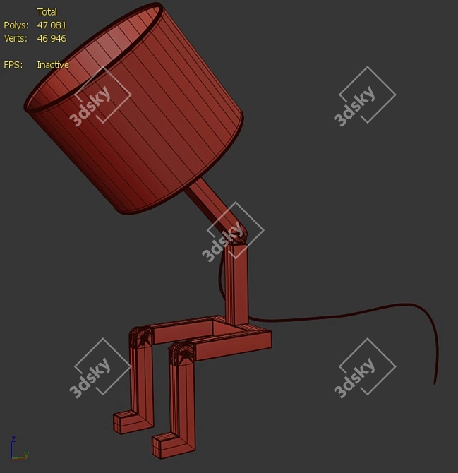 Adjustable Wood Table Lamp 3D model image 5