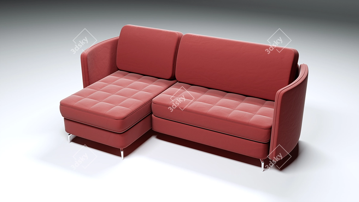 Modern Velvet Sofa 3D model image 2