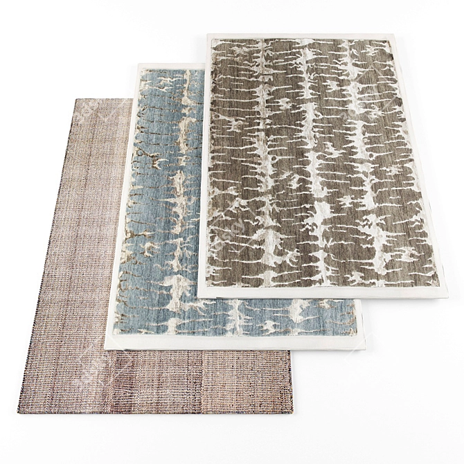  Modern Collection 4-Piece Rugs 3D model image 1