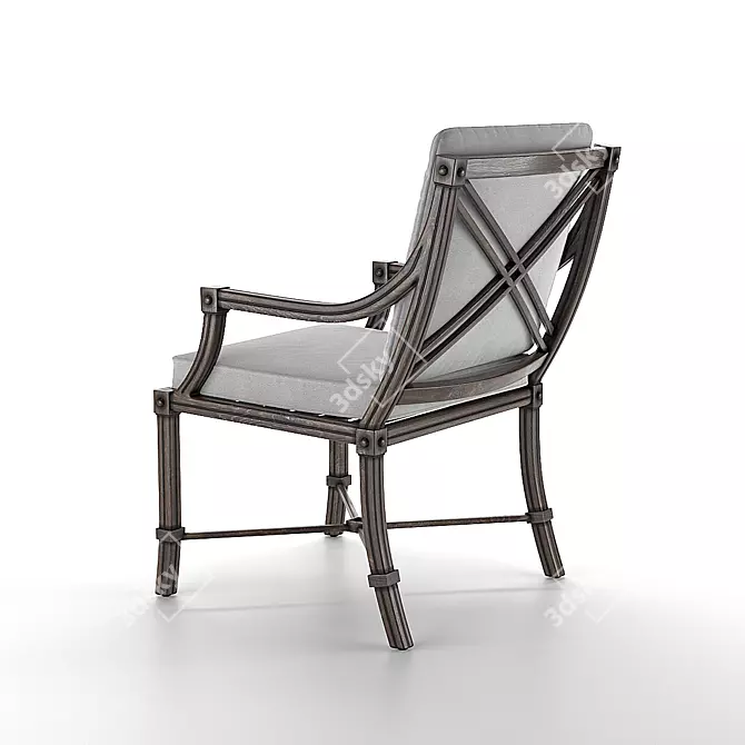 Aristo Cast Aluminum Dining Chair 3D model image 2