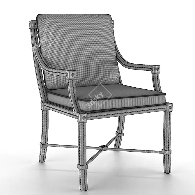 Aristo Cast Aluminum Dining Chair 3D model image 7