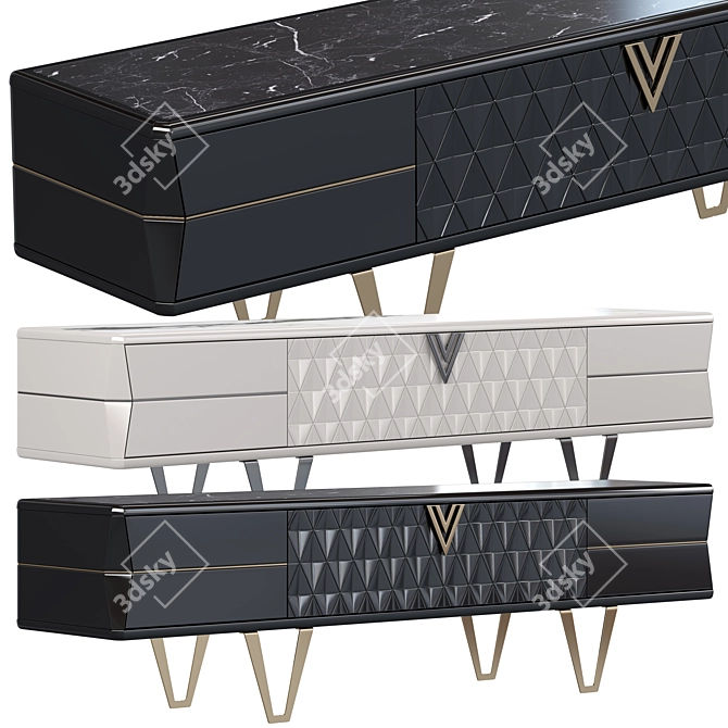 Modern Console Velar: MDF & Marble 3D model image 1