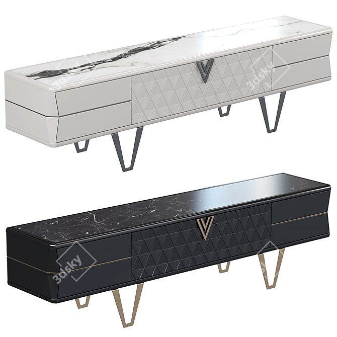 Modern Console Velar: MDF & Marble 3D model image 4