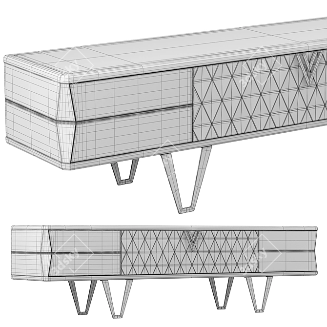 Modern Console Velar: MDF & Marble 3D model image 5