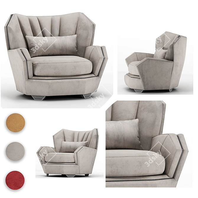 Elegant Hemingway Armchair: Visionnaire Collection 3D model image 1