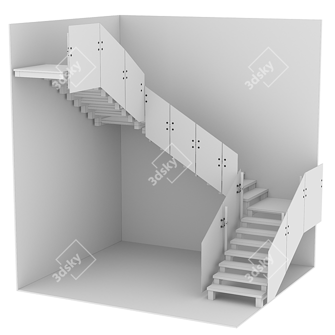 Contemporary Staircase Design 3D model image 5