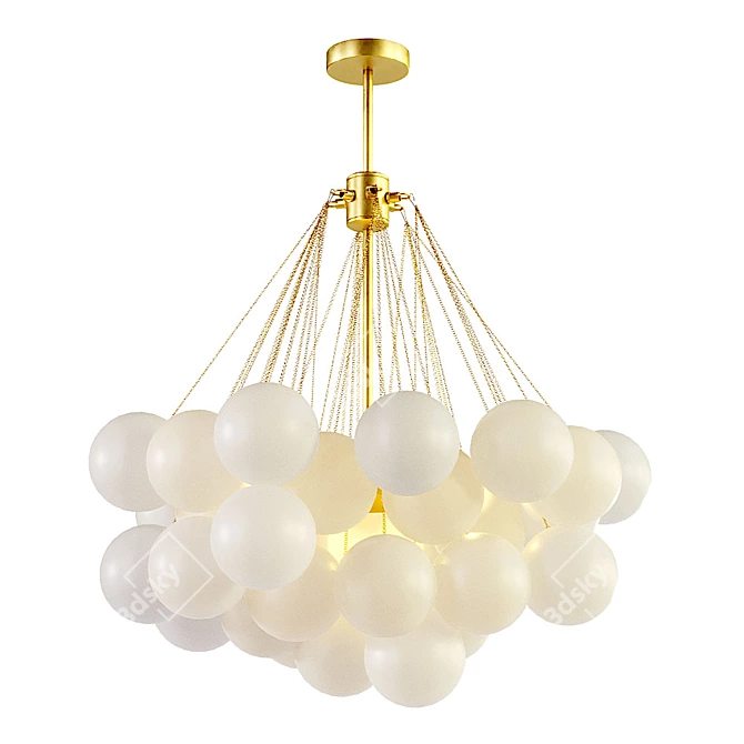 Bubble Cloud Chandelier: Aliexpress Gold Pendant 3D model image 1