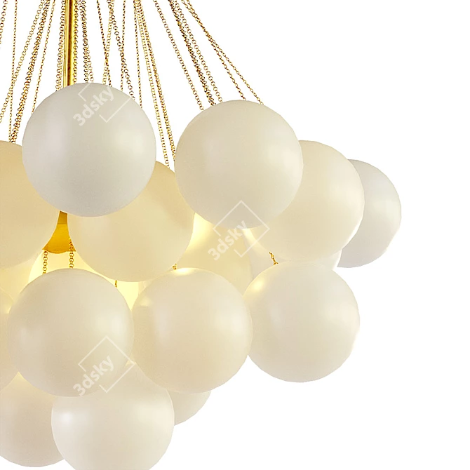 Bubble Cloud Chandelier: Aliexpress Gold Pendant 3D model image 2