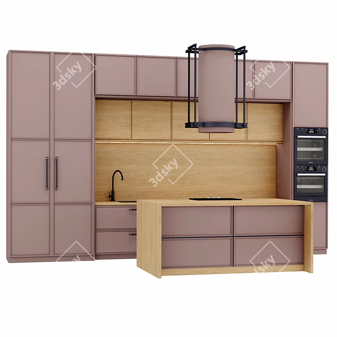 Modern Kitchen Design Bundle 3D model image 2