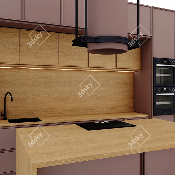 Modern Kitchen Design Bundle 3D model image 5