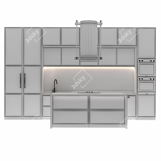 Modern Kitchen Design Bundle 3D model image 6