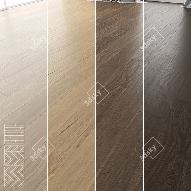 Title: Premium Wood Flooring Set 3D model image 1