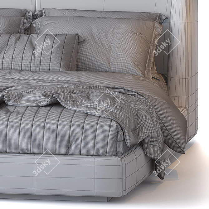 Modern Midnight Dream: Flexform Bed 3D model image 4