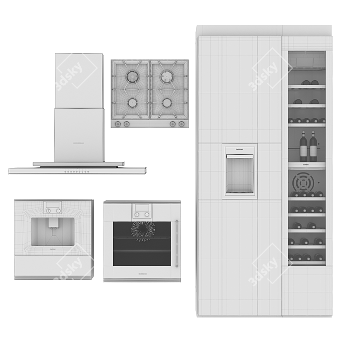 Gaggenau 400-Series Appliances Set 3D model image 5