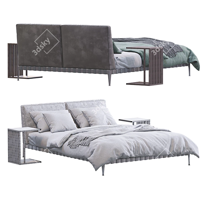 Luxurious Gregory Bed by Flexform 3D model image 2