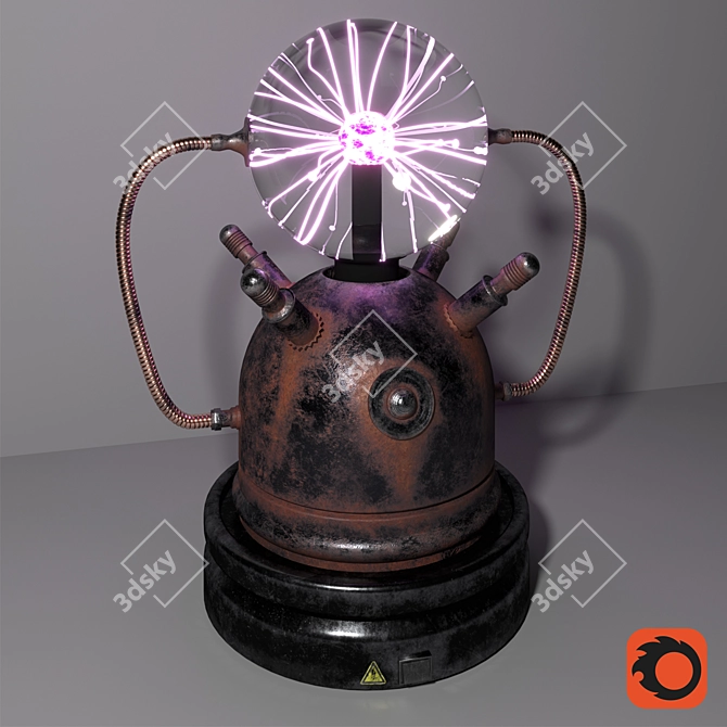 Vintage Tesla Lamp 3D model image 1