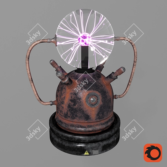 Vintage Tesla Lamp 3D model image 3