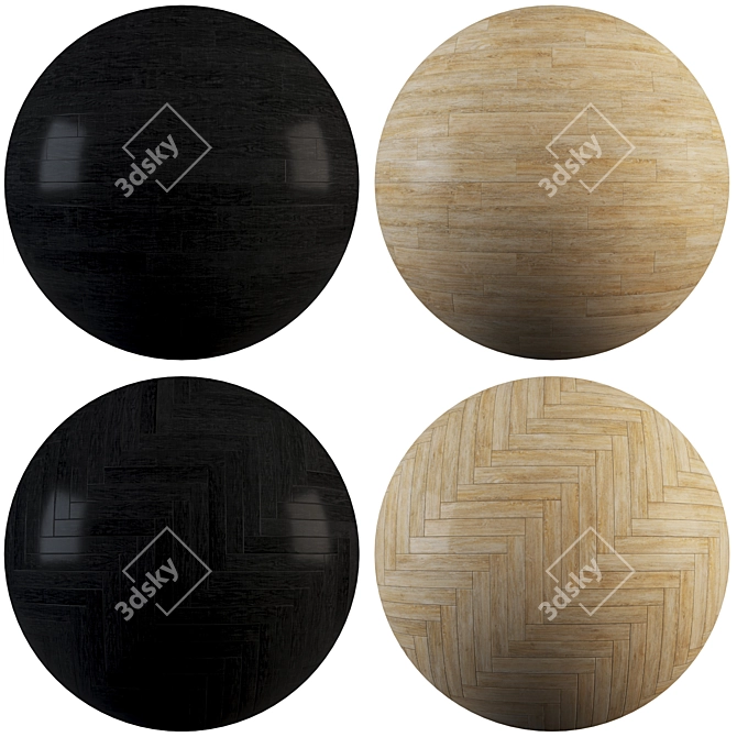 Parquet Collection 02: Standard & Herringbone Patterns - 24 Plank Variations 3D model image 1