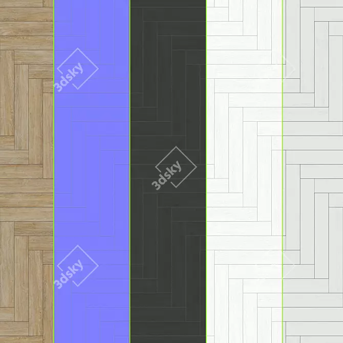 Parquet Collection 02: Standard & Herringbone Patterns - 24 Plank Variations 3D model image 2