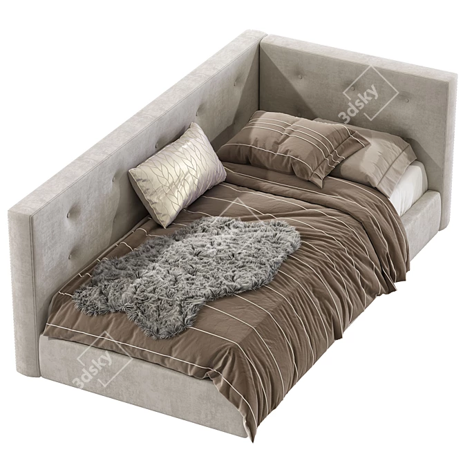 Cozy Corner Platform Bed 3D model image 3