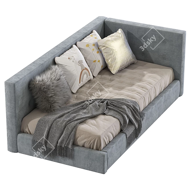 Cozy Corner Platform Bed 3D model image 4
