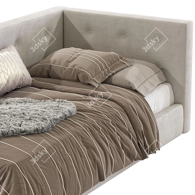 Cozy Corner Platform Bed 3D model image 7