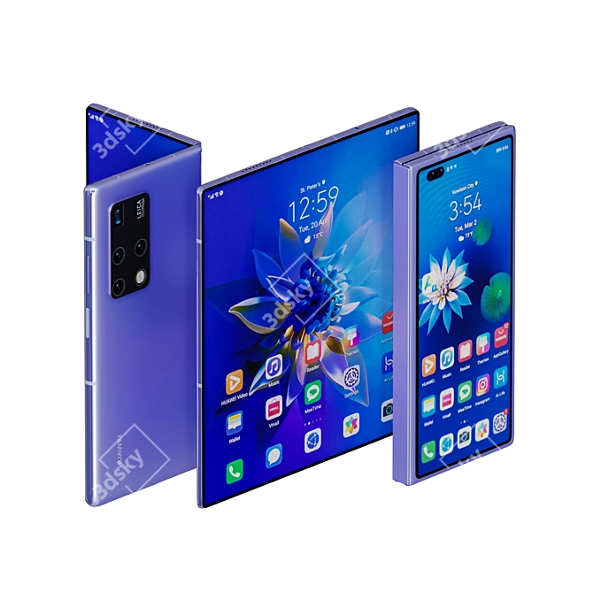 Ultimate Foldable Innovation: HUAWEI MateX2 3D model image 4