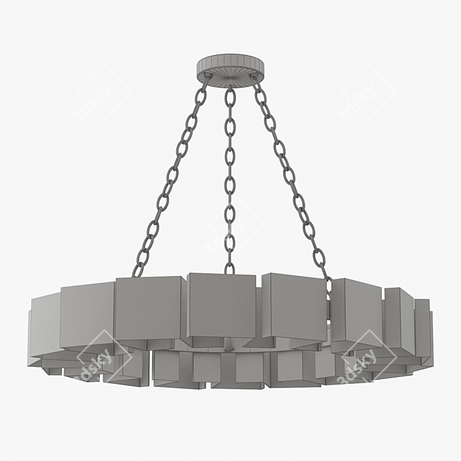 Elegant Mattone Round Chandelier 3D model image 2